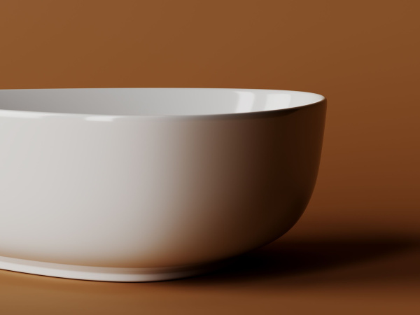 Умывальник чаша накладная ассиметричной формы Ceramicanova Element 455*320*155мм, Белый, CN5026