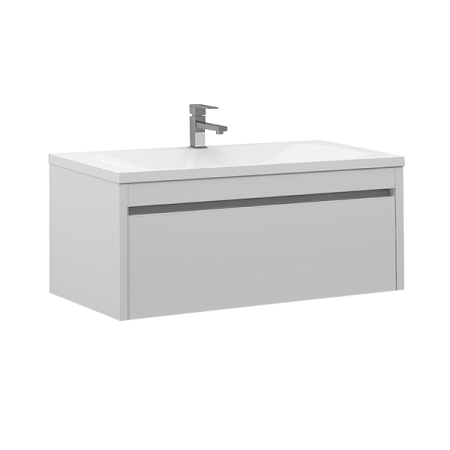 Тумба под умывальник Belux Мадрид 100-01 подвесная, белый глянцевый