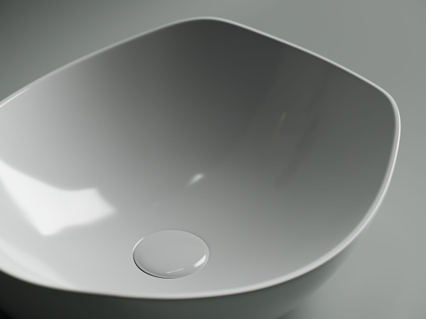 Умывальник чаша накладная овальная Ceramicanova Element 420*385*145мм, Белый, CN5017