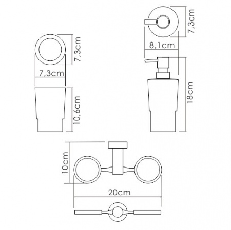 Держатель стакана и дозатора WasserKRAFT K-28289