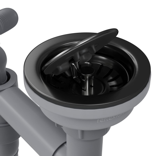 Выпуск для кухонной мойки Reflexion Part RX9003BL оружейная сталь