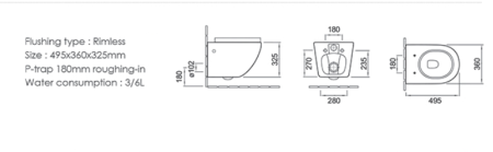 Комплект инсталляции TECEbase kit с белой матовой кнопкой и подвесной унитаз Cerutti Spa Sella aria