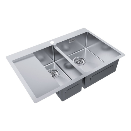 Мойка Paulmark KRONER 78/2SF PM227851-BSR 510х780х200 мм, нержавеющая сталь, нержавеющая сталь