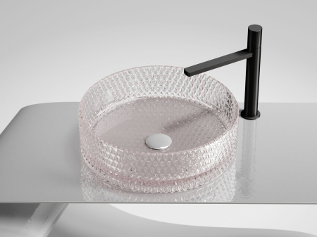 Умывальник чаша накладная круглая Ceramicanova Cristal 360*360*112мм, розовый, CN6061