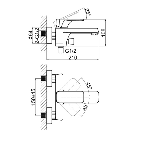 Смеситель для ванны D&K Berlin DA1433203, золото