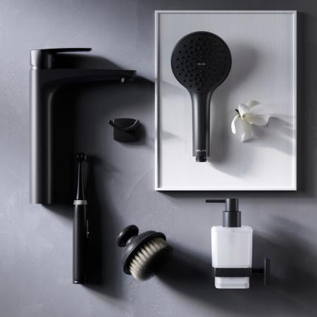 F90A92022 Gem Смеситель для умывальника AM.PM высокий, черный.