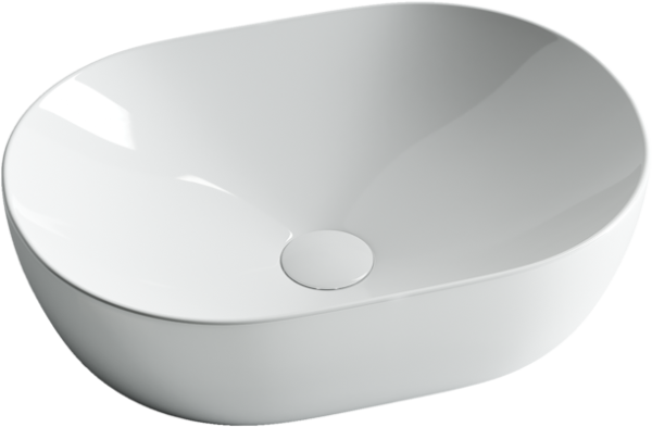 Умывальник чаша накладная овальная Ceramicanova Element 480*350*130мм, Белый, CN5010