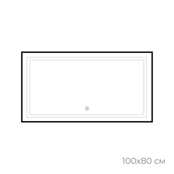 Зеркало с подсветкой LED Fixsen FX-2100B прямоугольное 100х80 см, черное