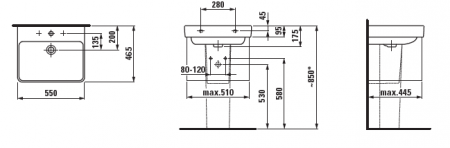 Умывальник Laufen Pro S 8109620001091 55x46x9