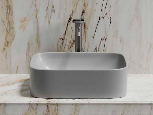 Умывальник чаша накладная прямоугольная Ceramicanova Element 505*380*150мм, серый матовый, CN6052MSG