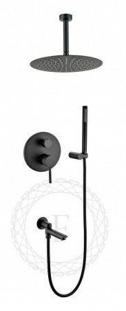 Душевая система скрытого монтажа FILARETE Roun FL1022 (Черный матовый)