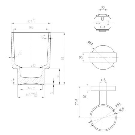 Держатель для стакана Villeroy&Boch Elements TVA15101800061