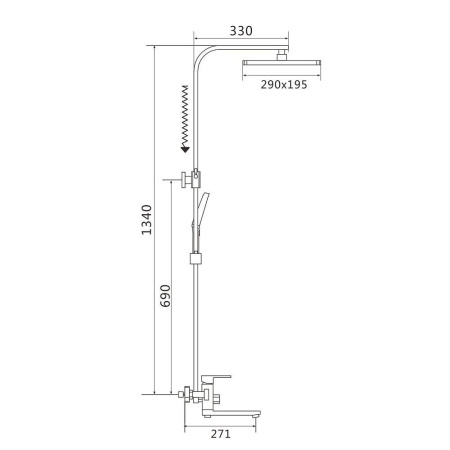 Душевая стойка со смесителем Shevanik S7036T