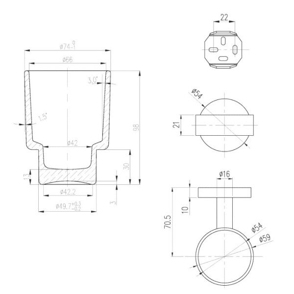 Держатель для стакана Villeroy&Boch Elements TVA15101800061