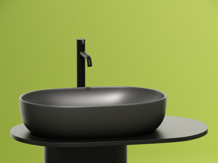 Умывальник чаша накладная овальная Ceramicanova Element 600*415*135мм, Темный антрацит матовый, CN6047MDH