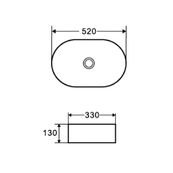 Раковина Azario 520х330х130 накладная, белый (AZ-1048)