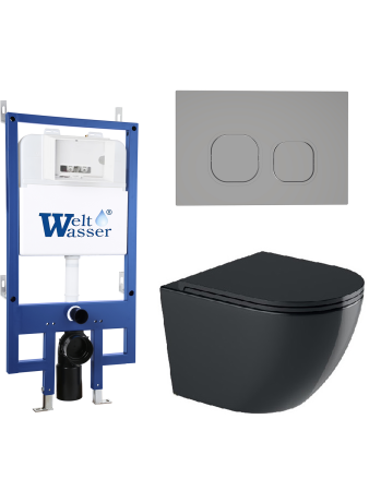 Комплект инсталляции с унитазом Weltwasser BAMBERG 545 + MERZBACH 043 GL-BL + BAMBERG CR