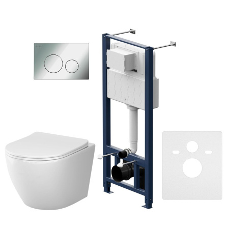 IS49051.801900 Инсталляция с клавишей Pro L глянц хром с подвесным унитазом Like Aquaspin с сиденьем м/лиф