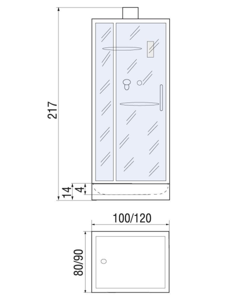 Душевая кабина River TANA Б/К 120/90 1200х900х2170мм