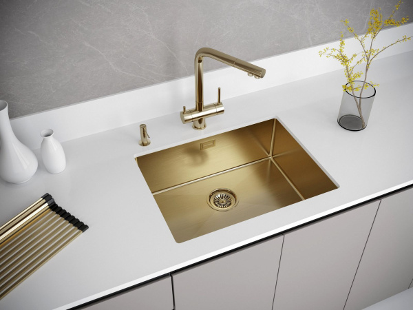 Мойка Paulmark NEXT 58 UNI PM215844-BG 440х580х200 мм, нержавеющая сталь, брашированное золото