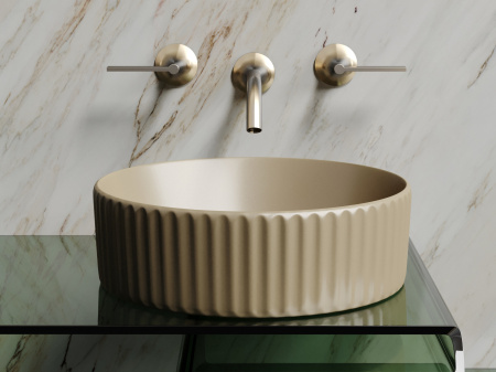Умывальник чаша накладная круглая Ceramicanova Element 360*360*115мм, капучино матовый, CN6057MC