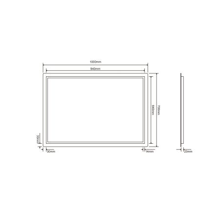 Зеркало Roxen Pure Long 510175-100 100x70 с LED подсветкой