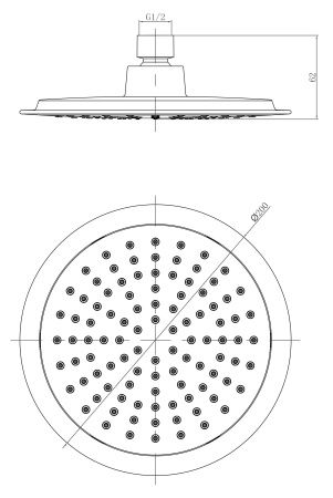 Лейка Lemark LM8033C для верхнего душа, 1-функциональная