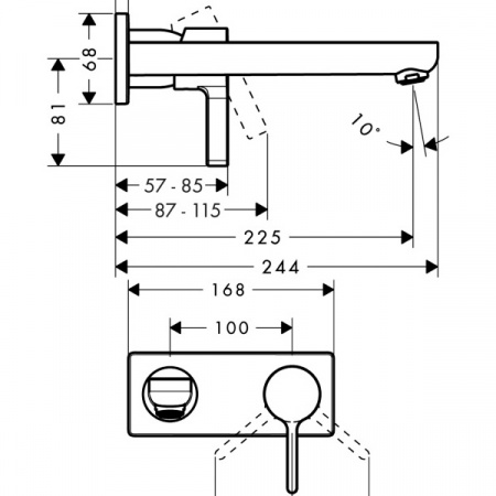 Смеситель для умывальника Hansgrohe Metris S 31163000