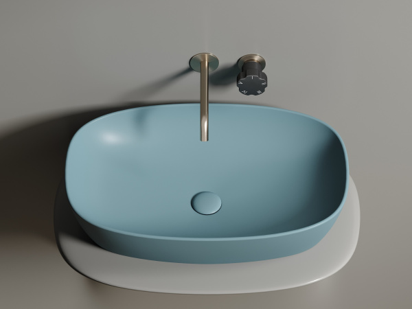 Умывальник чаша накладная овальная Ceramicanova Element 600*380*138мм, Зеленый матовый, CN6049MLG