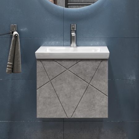 Тумба под раковину подвесная VIGO Geometry 032 бетон, 50 см