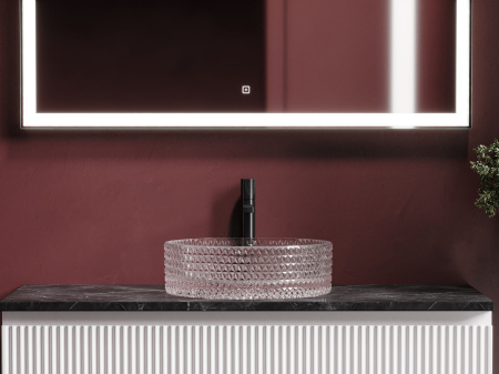 Умывальник чаша накладная круглая Ceramicanova Cristal 360*360*112мм, розовый, CN6061