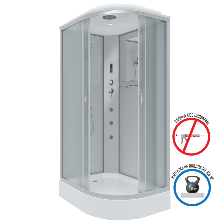 Душевая кабина Niagara Classic NG-2507-14BK (80х80х200) высокий поддон(40см),стекло тонированное