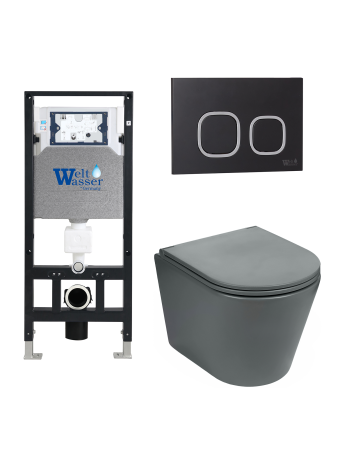 Комплект инсталляции с унитазом Weltwasser AMBERG 506 + SALZBACH 043 MT-GR + AMBERG RD-BL