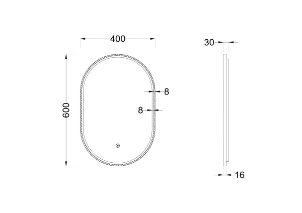 Зеркало с подсветкой Roxen Grown 510200-60GM 400x600