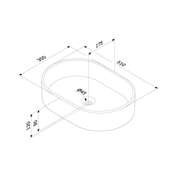 M8FWCC20500WG Func Раковина накладная AM.PM овальная 50 см, цвет белый глянец