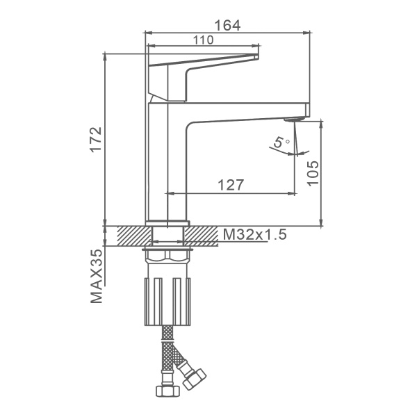 Смеситель для раковины Splenka S02.10.06, черный