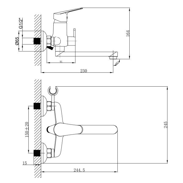 Смеситель Lemark Partner LM6513C универсальный