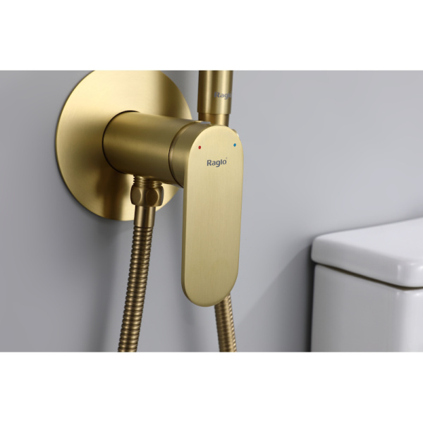 Гигиенический душ со смесителем  Raglo R10.52.03, сатин золотой