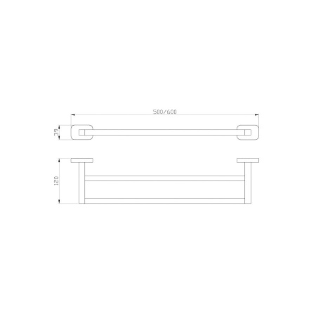 Полотенцедержатель двойной WONZON & WOGHAND, Темный графит (WW-9311)