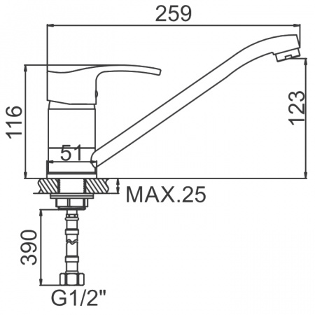 Смеситель для мойки Ledeme H64 L4964