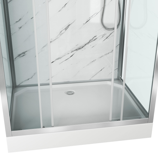 Душевая кабина Niagara Luxe NG-7772QM (120x90х210) низкий поддон(15см),дверь раздвижная,стенки мрамор,4 места