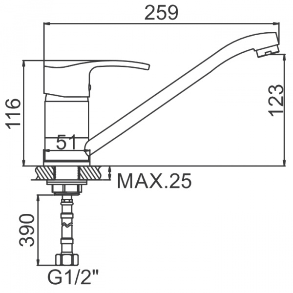 Смеситель для мойки Ledeme H64 L4964