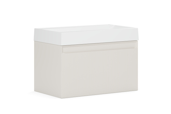 Тумба под умывальник Belux Базель подвесная 80-01, Светлый Миндаль матовый