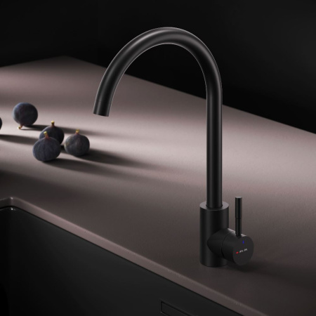 F85B07122 X-Joy S, Смеситель для кухни AM.PM с С-изливом, черный