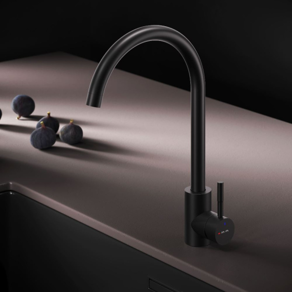 F85B07122 X-Joy S, Смеситель для кухни AM.PM с С-изливом, черный