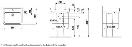 Умывальник Laufen Pro A 8189514001041 55x48x11