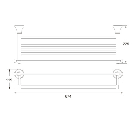 Полка для полотенец Rose RG1908T, пепельный