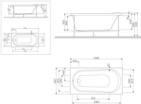 Декоративная фронтальная панель для ванн AM.PM Joy/Spirit W85A-150-070W-P 150х70 см