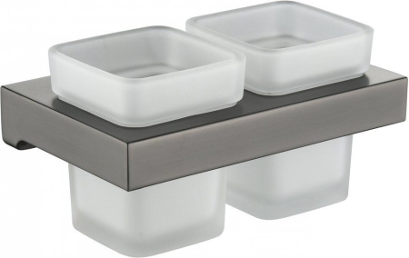 Настенный стакан двойной Grocenberg AC0022 (Графит)