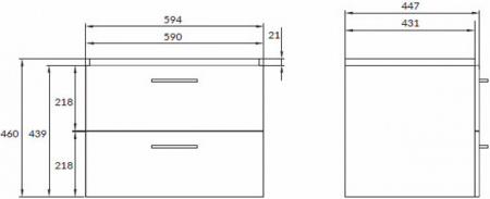 Тумба под умывальник Cersanit Lara 60 SB-SZ-LARA-CO60/Wh белый